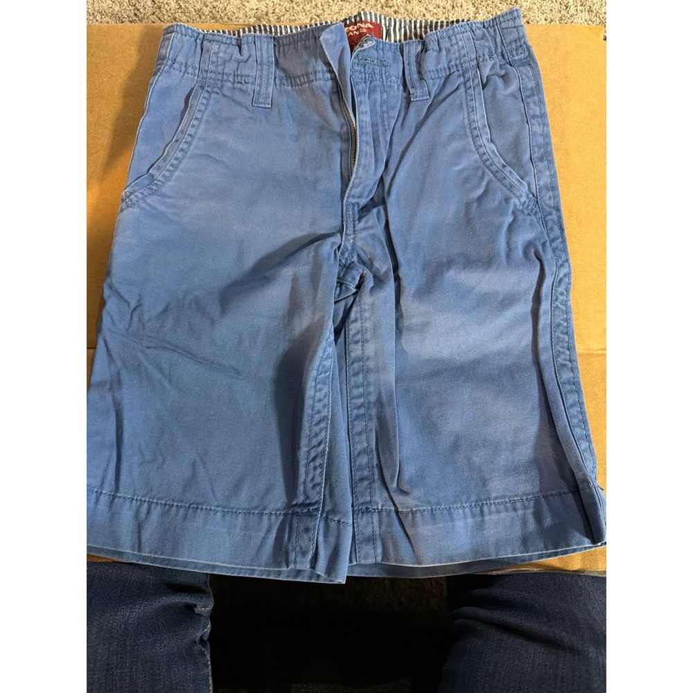 Arizona Jean Co Boys Blue Chino Shorts Size 10 Husky Flat Front Casual